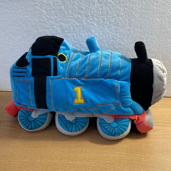 Thomas the Tank Engine Train Pillow Plush Cuddly Stuffed Animal 15” Blue Red - Picture 5 of 7